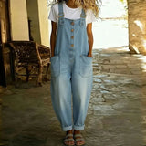 Angelica - Vintage Overalls in Soft Denim Effect Cotton