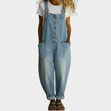 Angelica - Vintage Overalls in Soft Denim Effect Cotton