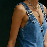 Daniela - Long Denim Dress with Buttons