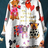 Judith | Artistic Blouse with Hearts and Animals