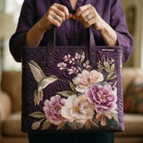 Quilted Handmade Bag - Hummingbirds and Orchids