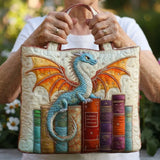 Padded Tote Bag - Emerald Dragon Guardian of Books