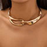 Golden Necklace with Daring Texture