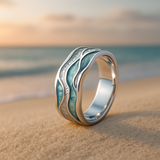 Turquoise Wave Ring in Silver