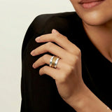 Silver Ring with Golden Wire