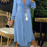Greta - Elegant and Casual Denim Shirt Dress