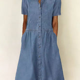 Claudia - Short Sleeve Denim Dress