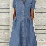 Claudia - Short Sleeve Denim Dress