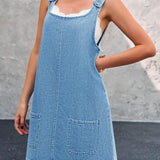 Caterina - Casual Denim Dress with Straps
