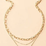 Classic Multi-Layered Gold Necklace with Pendant